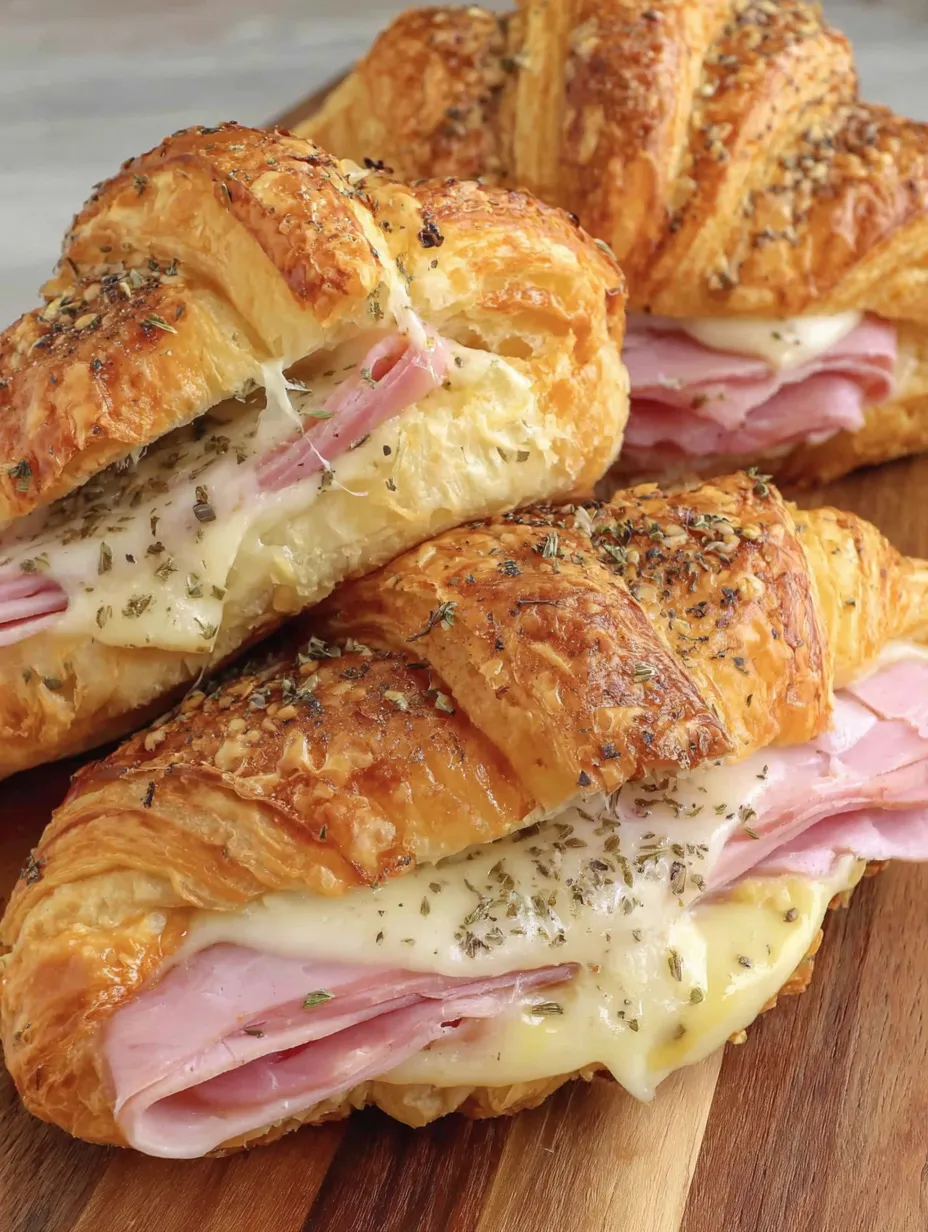 Easy Ham and Cheese Croissant Sandwiches