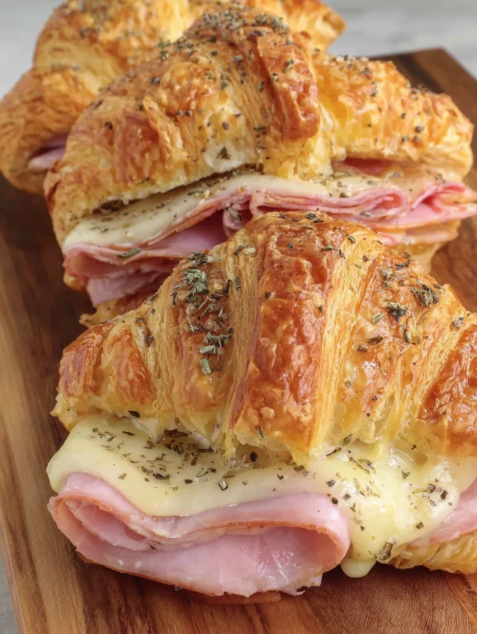Easy Ham and Cheese Croissant Sandwiches