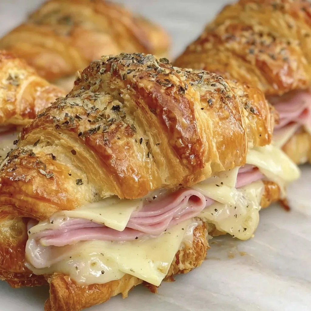Easy Ham and Cheese Croissant Sandwiches