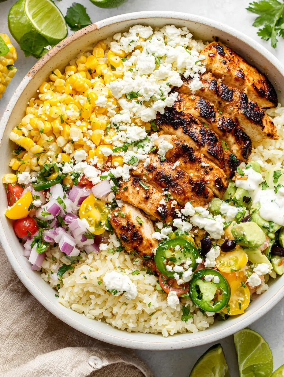 Street Corn Chicken Rice Bowl