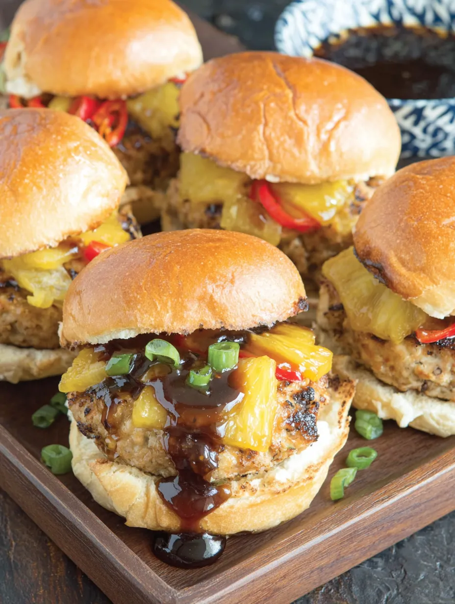 Hawaiian Turkey Burger Sliders
