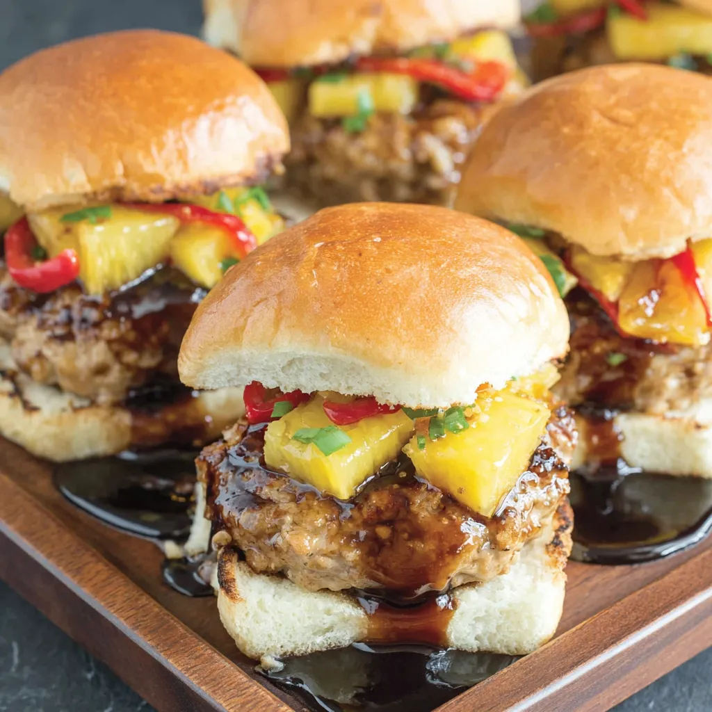 Hawaiian Turkey Burger Sliders