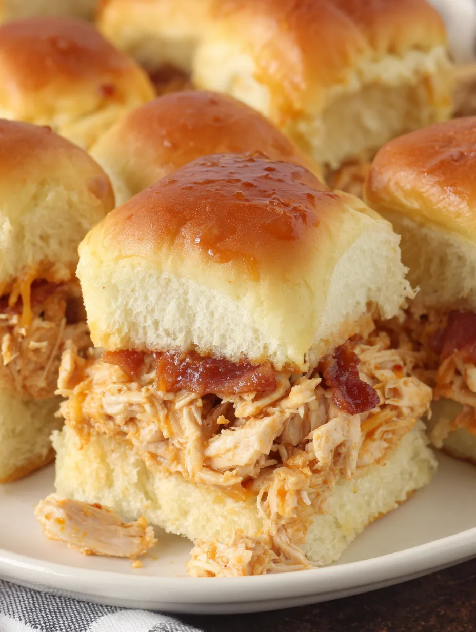 Bacon BBQ Chicken Sliders