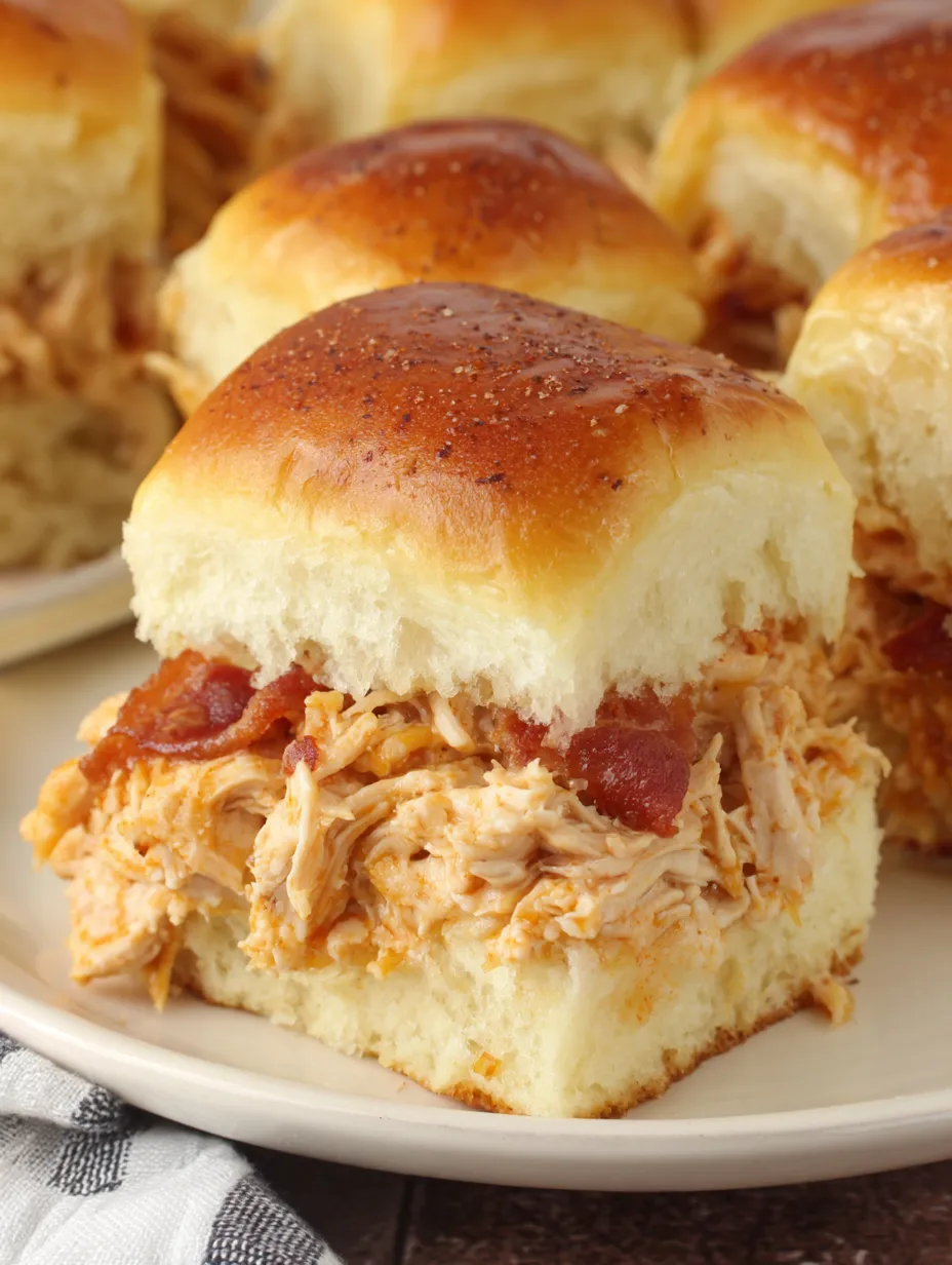 Bacon BBQ Chicken Sliders