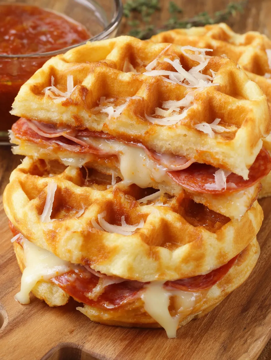 Pizza Stuffed Waffles
