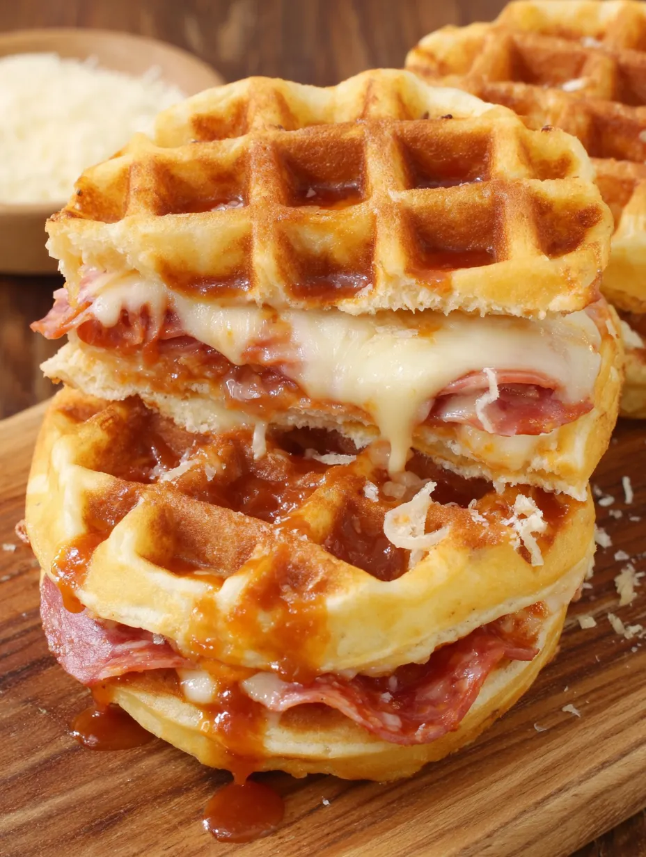 Pizza Stuffed Waffles