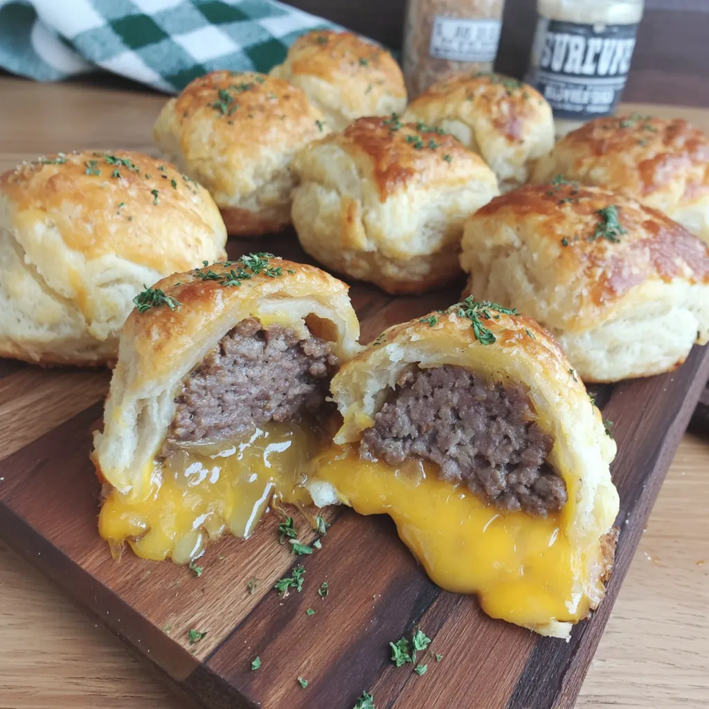 Cheeseburger Biscuit Bombs