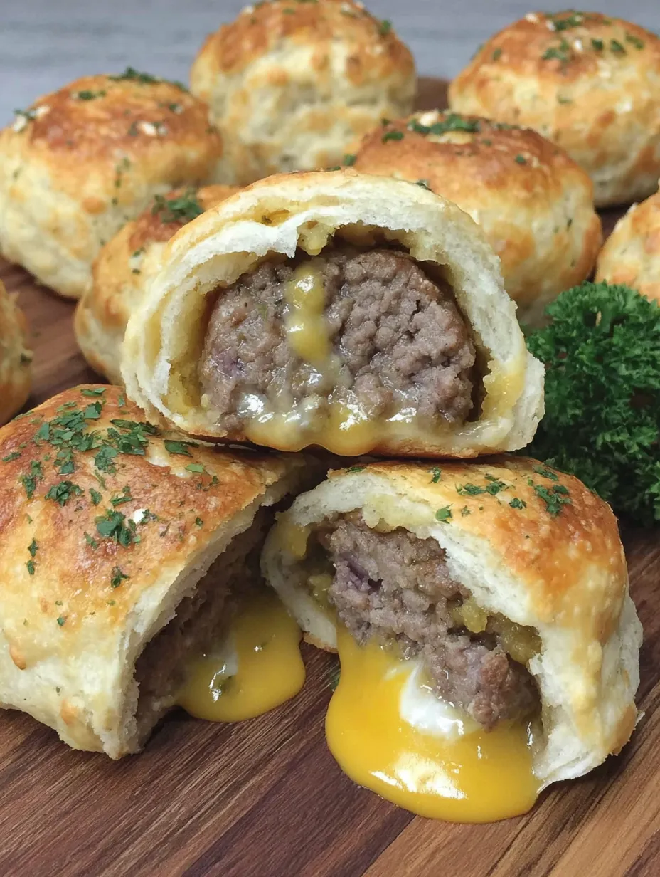 Cheeseburger Biscuit Bombs