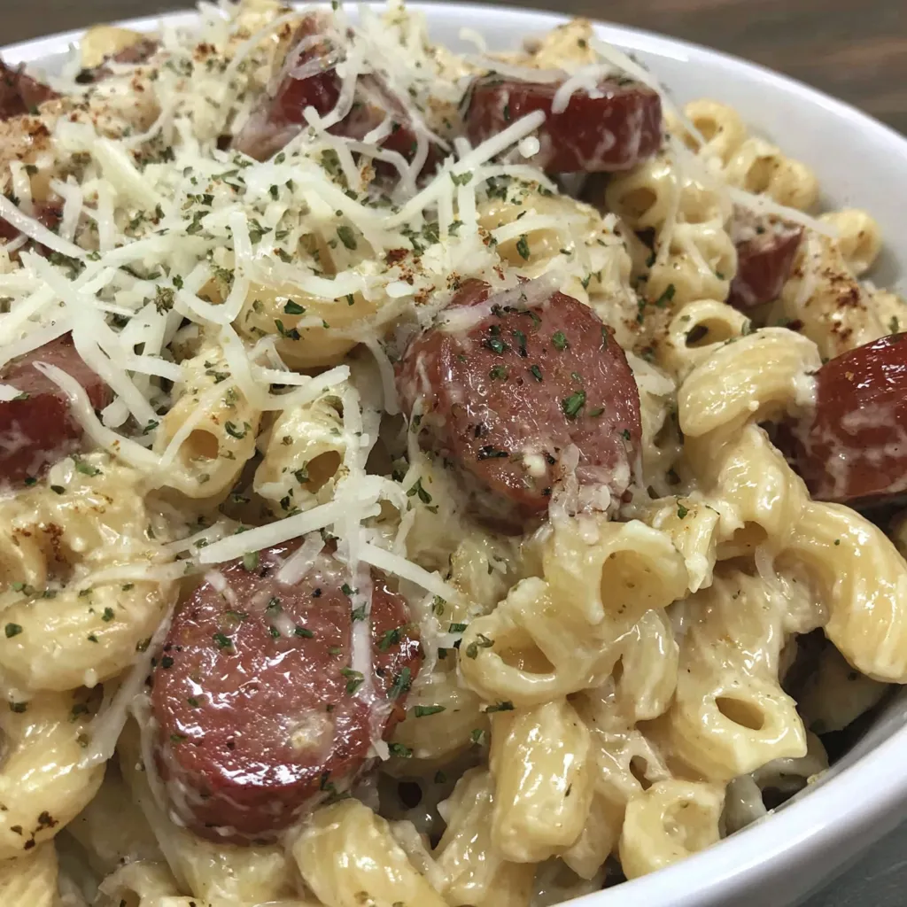 Smoked Sausage Alfredo Pasta