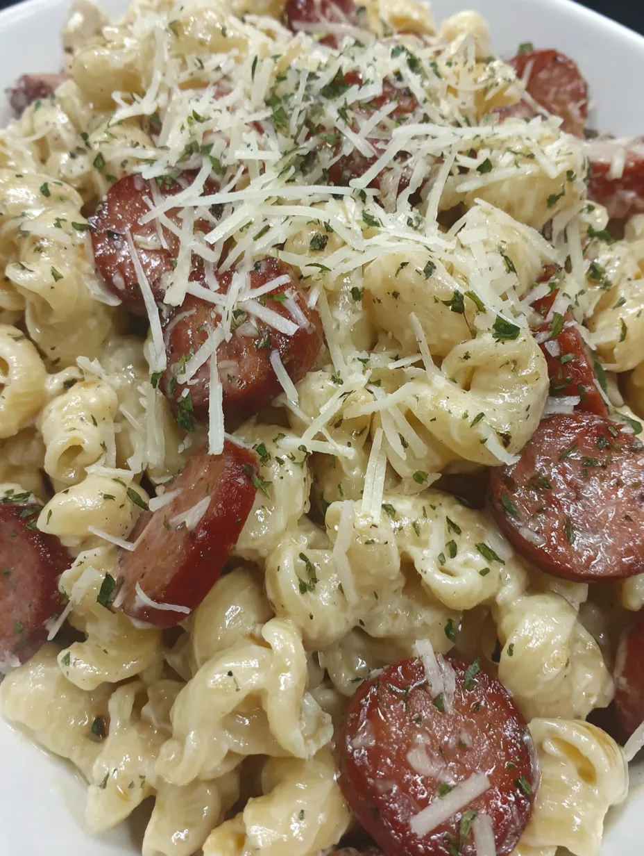 Smoked Sausage Alfredo Pasta