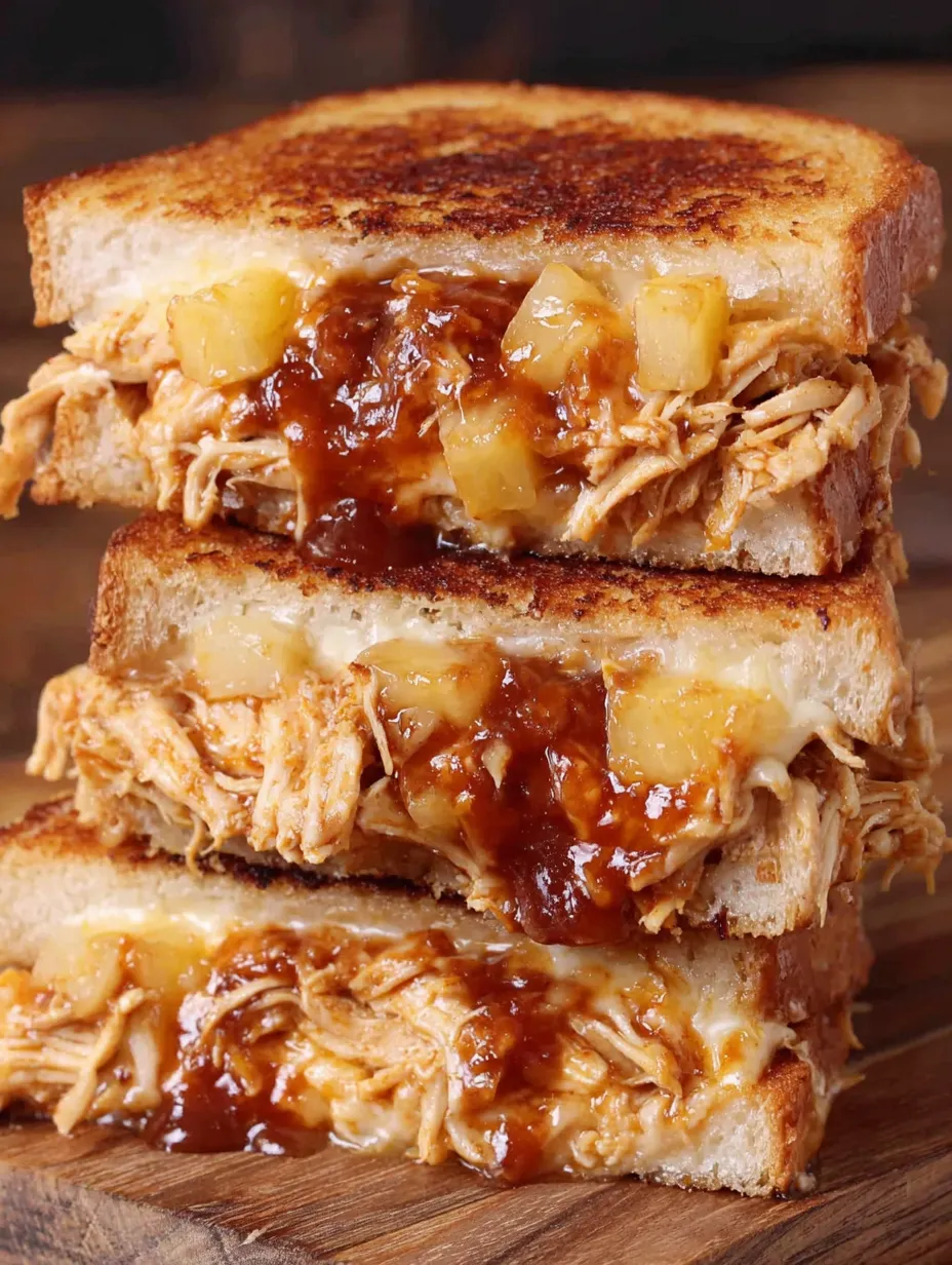 BBQ Chicken and Pineapple Grilled Cheese