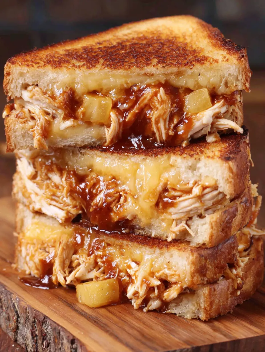 BBQ Chicken and Pineapple Grilled Cheese