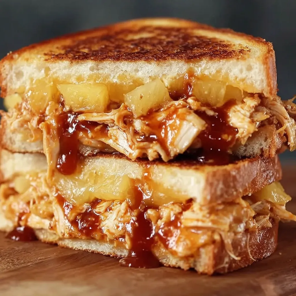 BBQ Chicken and Pineapple Grilled Cheese