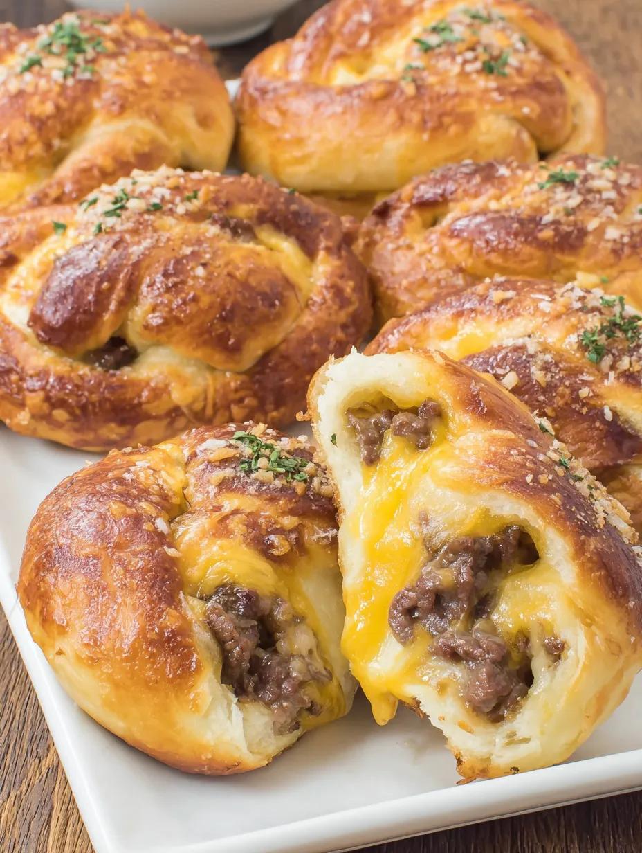 Steak and Cheese Stuffed Pretzels