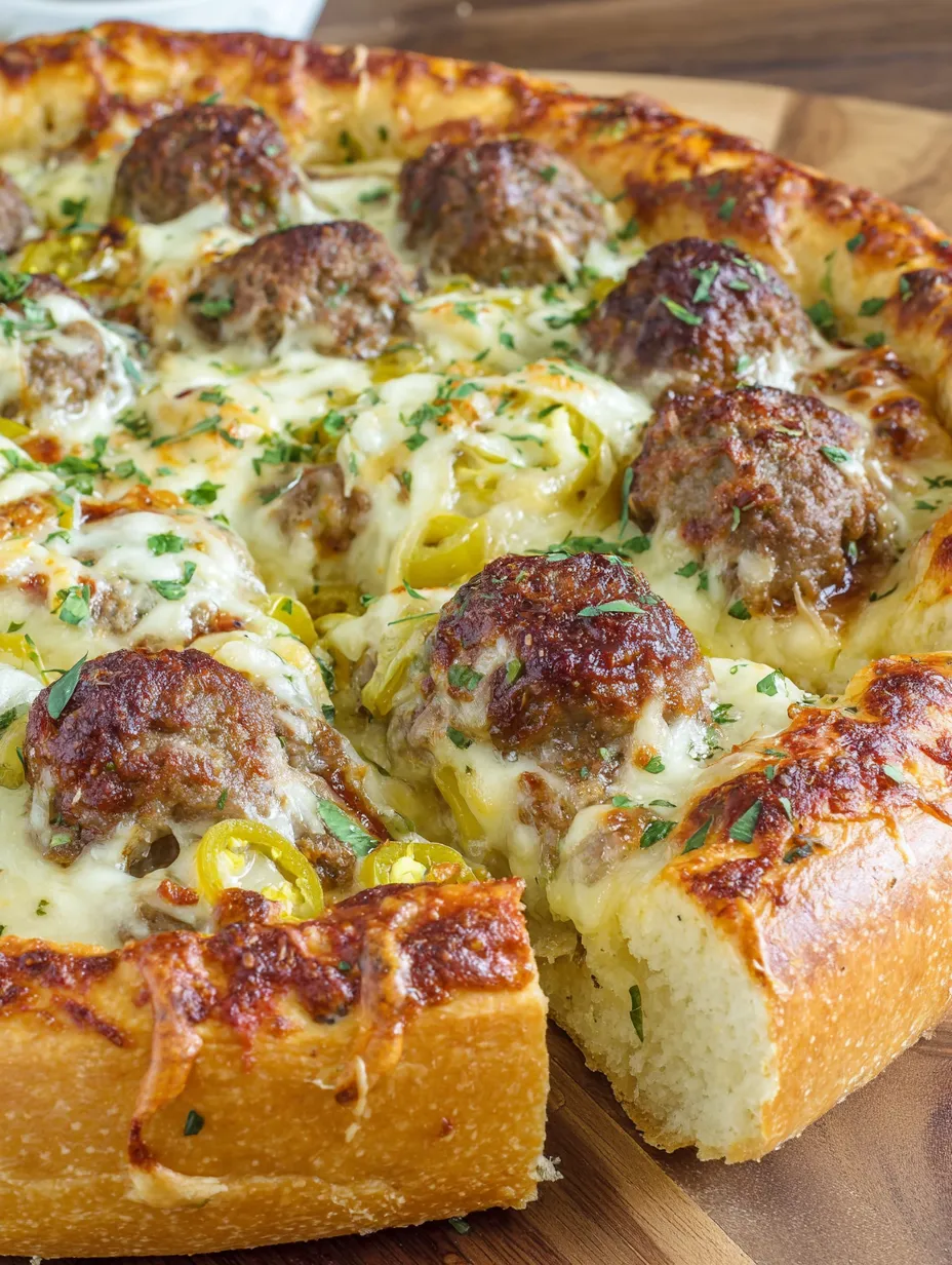 Deep Dish Meatball Pizza