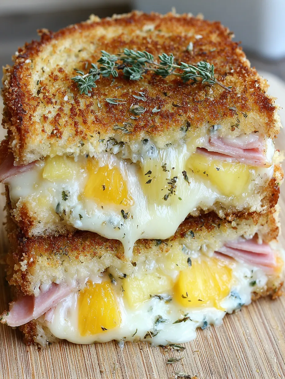 Cheese Crusted Hawaiian Grilled Cheese