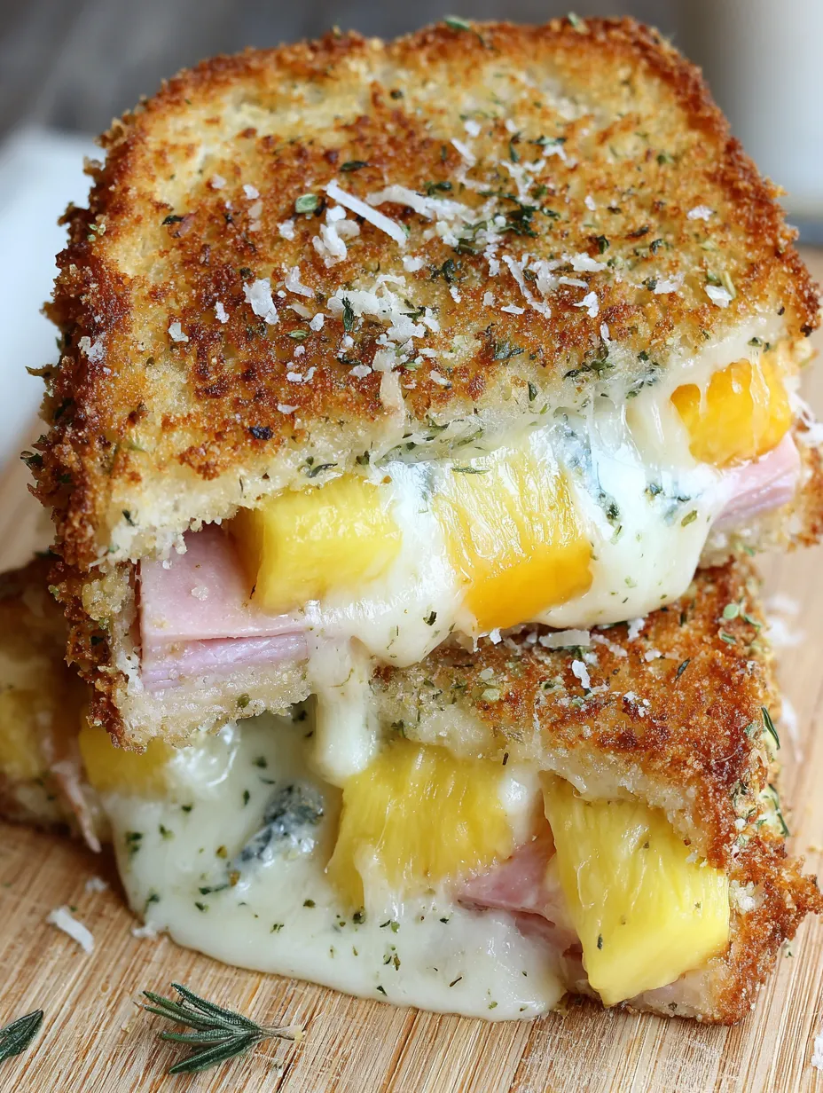 Cheese Crusted Hawaiian Grilled Cheese