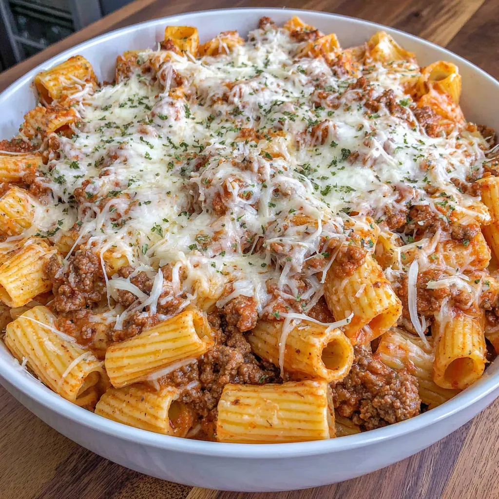 Cheesy Beef Rigatoni
