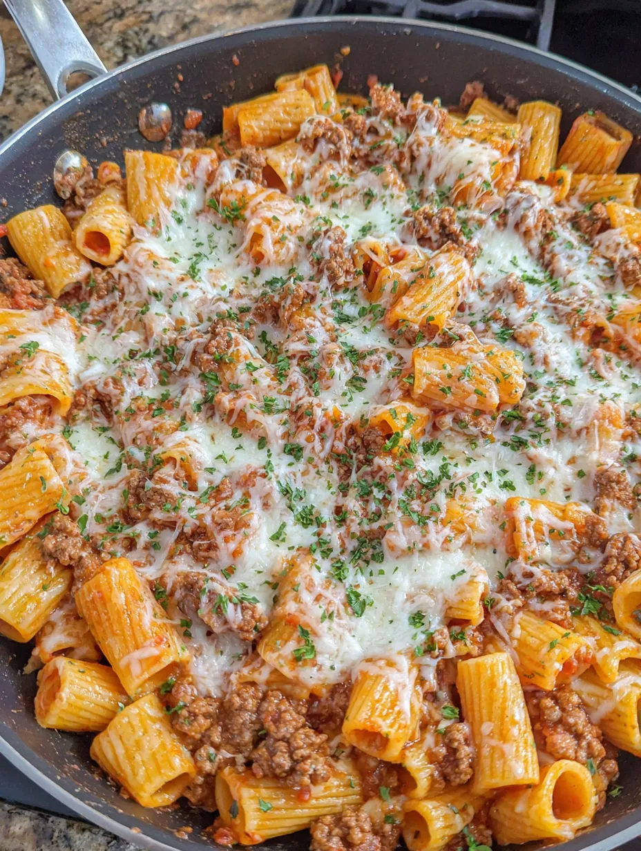 Cheesy Beef Rigatoni