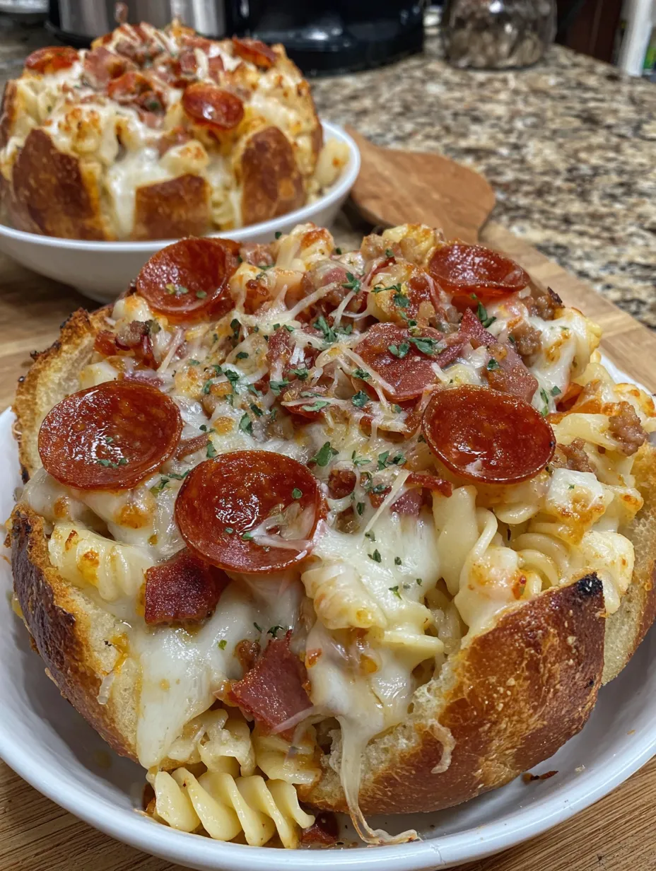 Garlic Butter Pizza Pasta Bowls