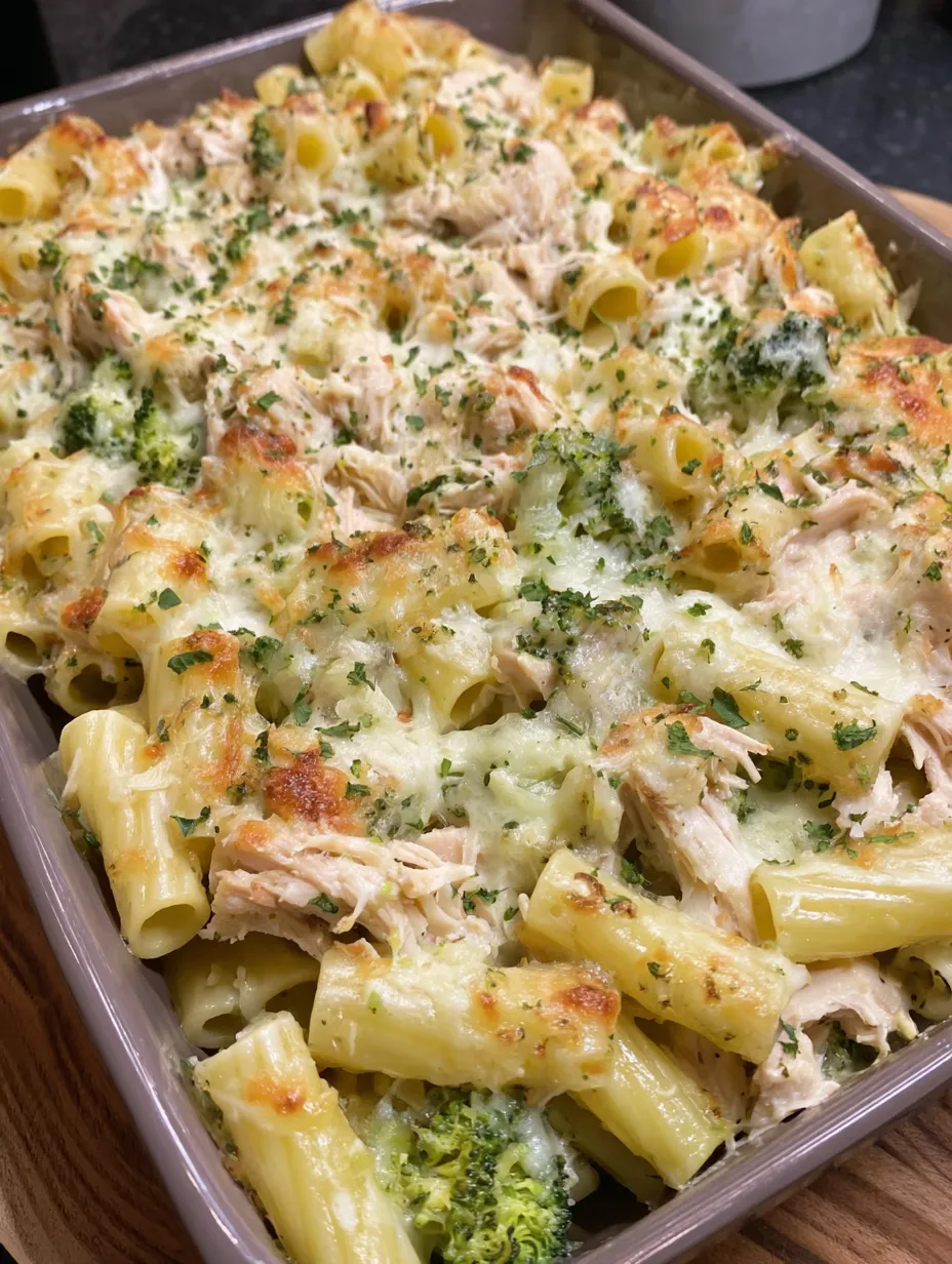 Chicken and Broccoli Baked Alfredo