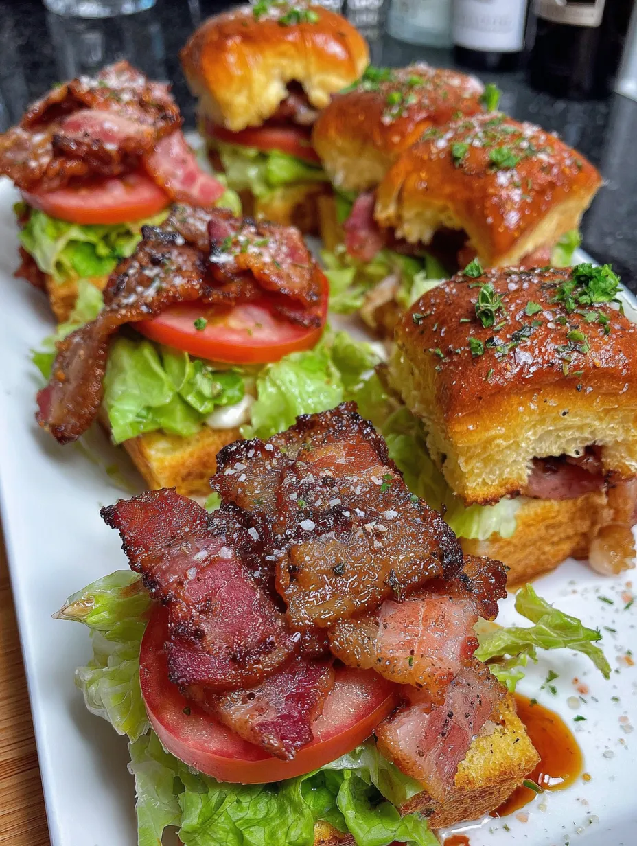 Candied Bacon BLT Sliders