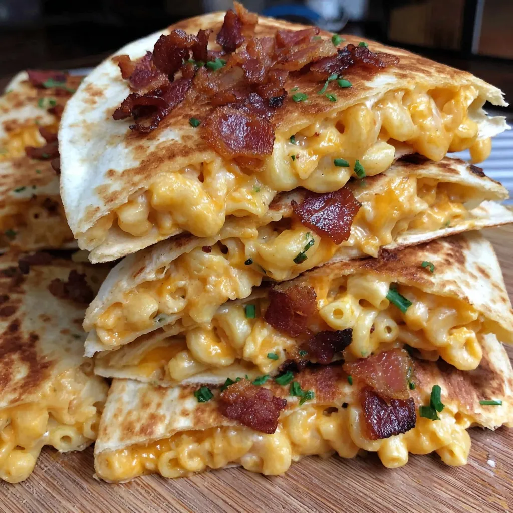 Crispy Bacon Ranch Mac & Cheese Quesadilla