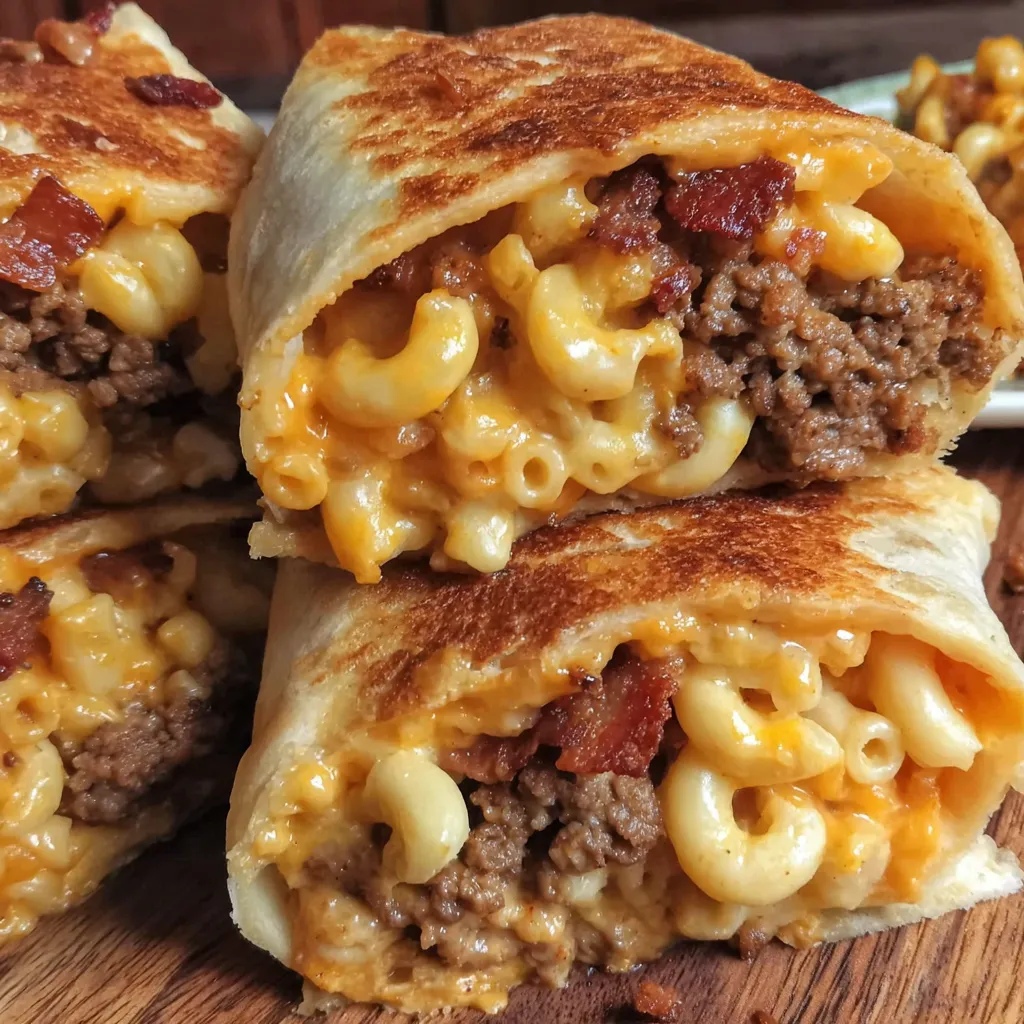 Mac and Cheese Bacon Burger Rolls