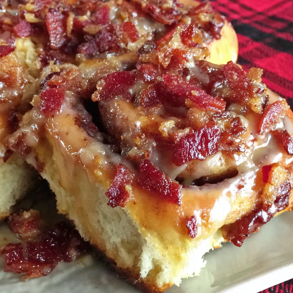 Easy Maple Bacon Cinnamon Rolls