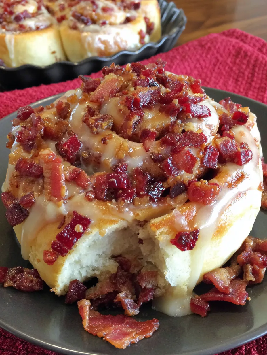 Easy Maple Bacon Cinnamon Rolls