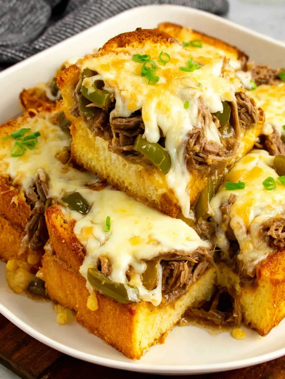 Philly Cheese Steak Grilled Cheese Casserole