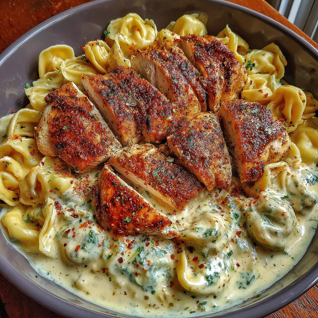 Garlic Herb Chicken Tortellini in Cajun Alfredo Velveeta Cream