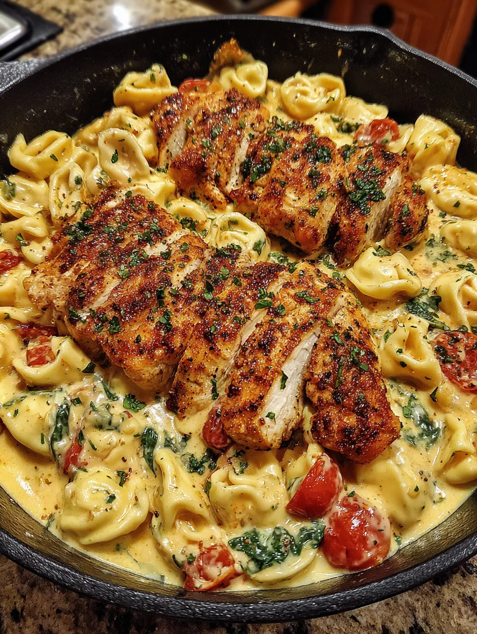 Garlic Herb Chicken Tortellini in Cajun Alfredo Velveeta Cream
