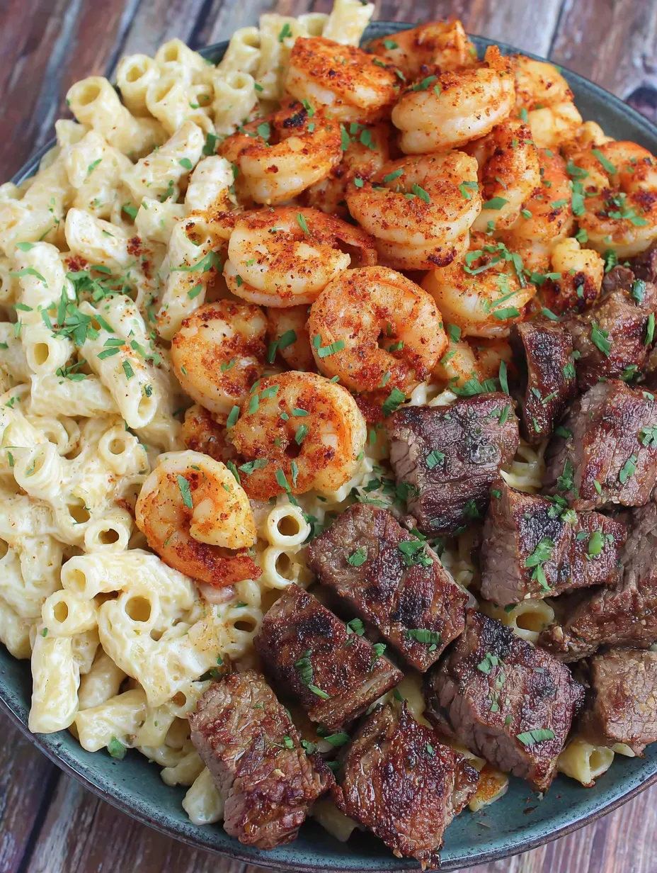 Steak and Shrimp Alfredo