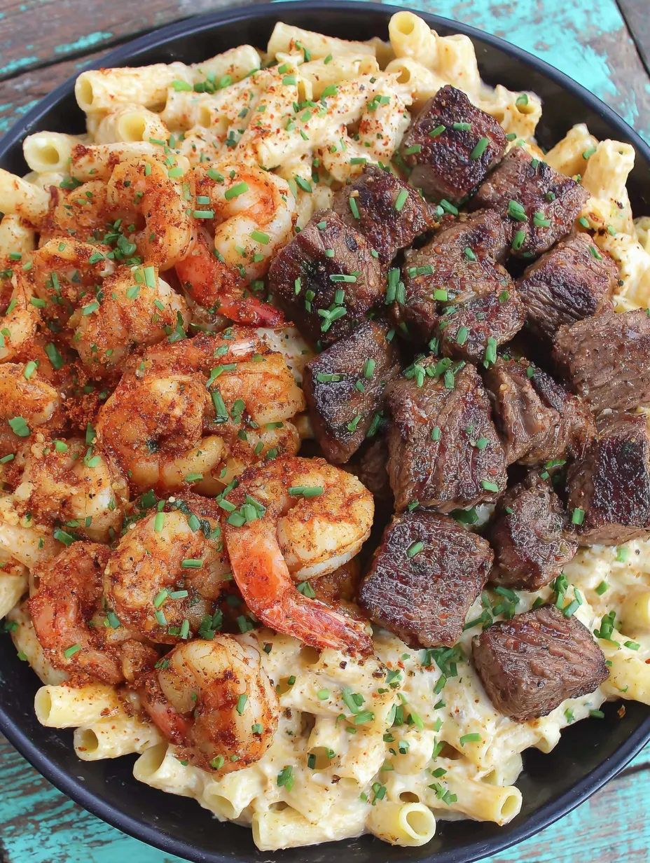 Steak and Shrimp Alfredo