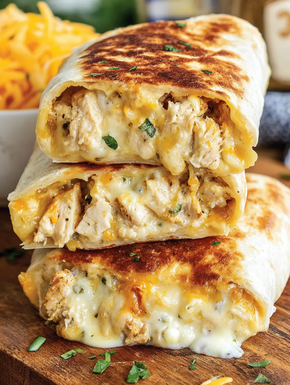 Cheesy Garlic Chicken Wraps