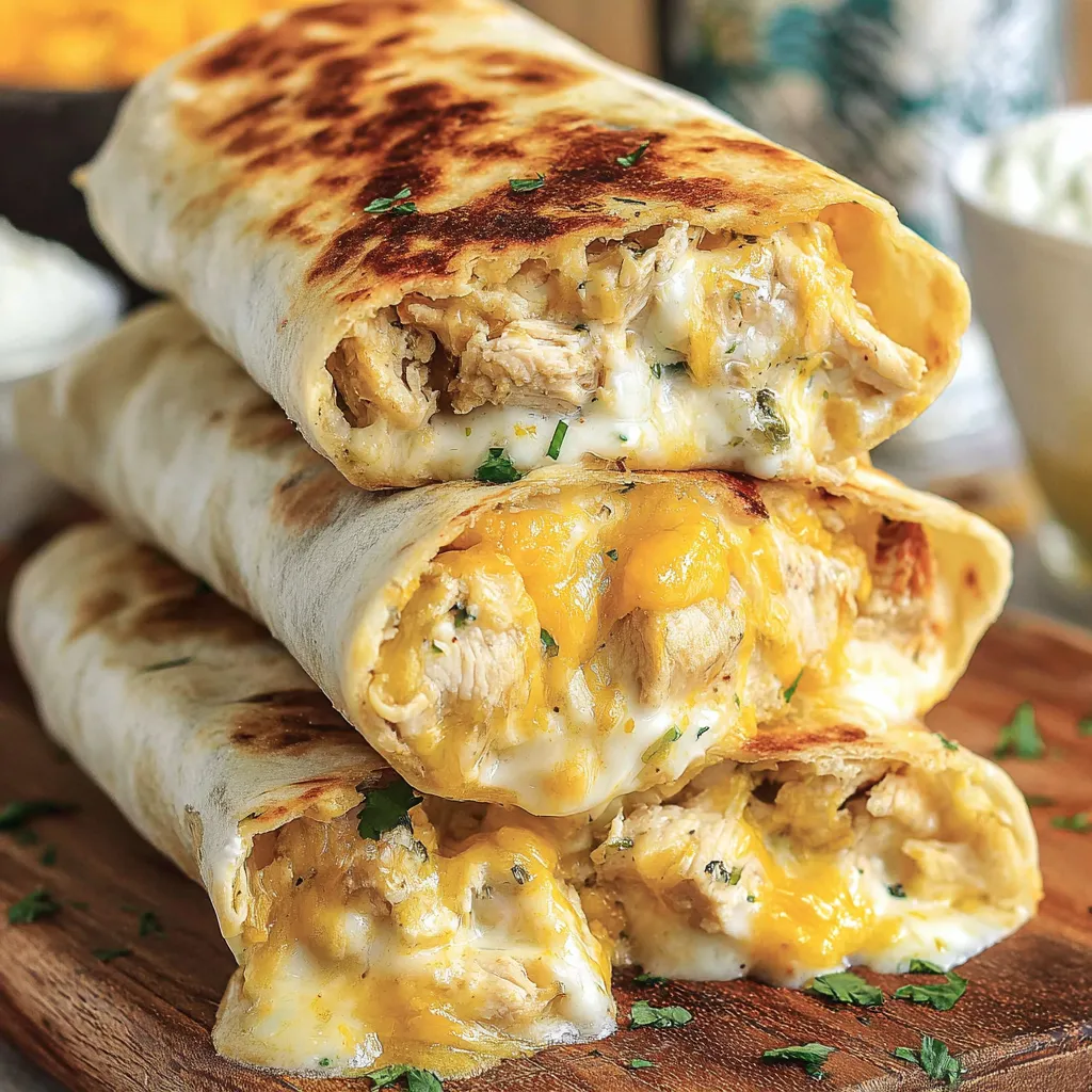 Cheesy Garlic Chicken Wraps