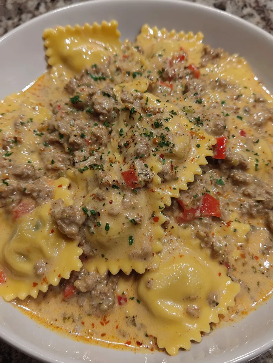 Creamy Cajun Sausage Ravioli