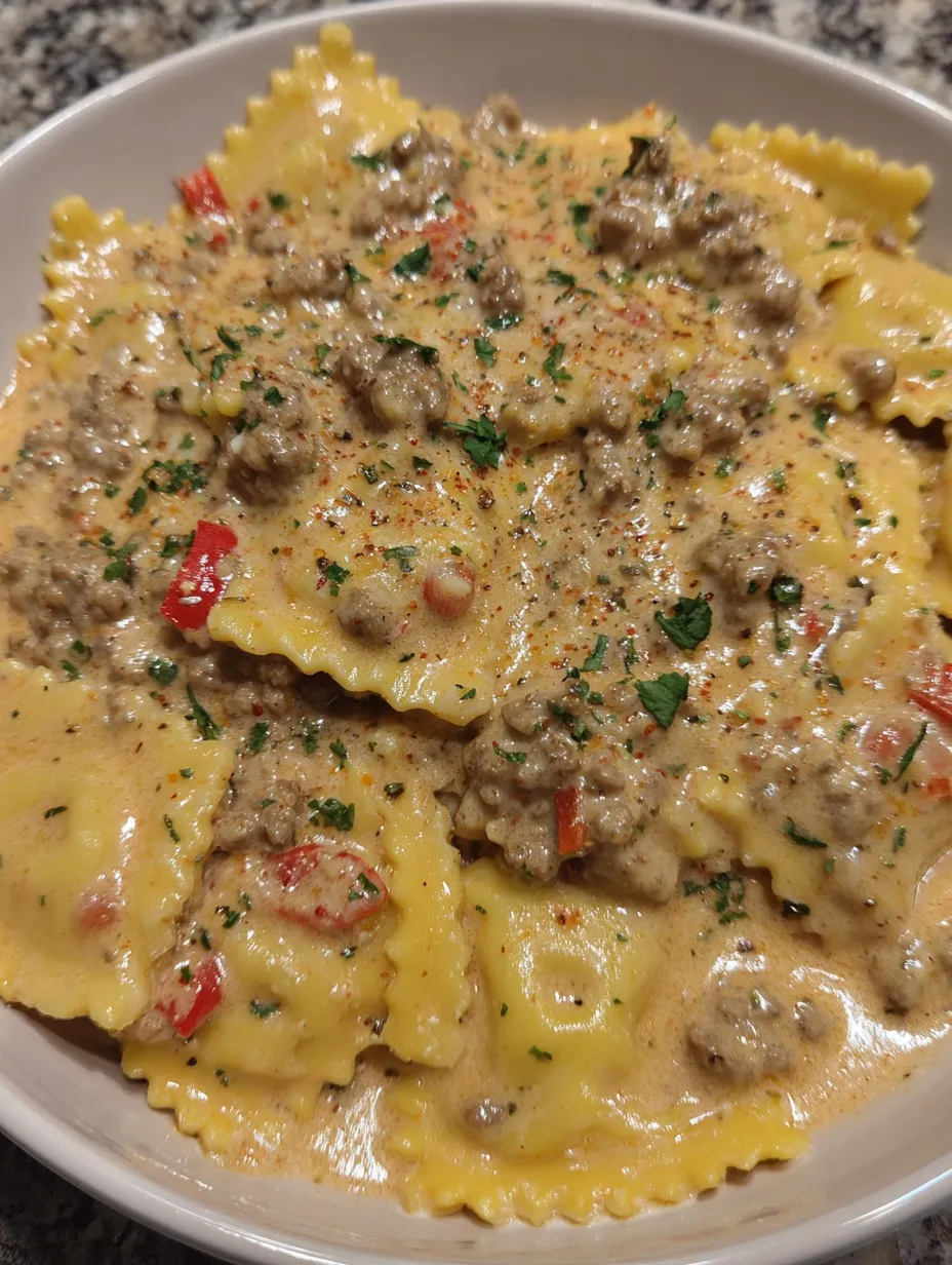 Creamy Cajun Sausage Ravioli