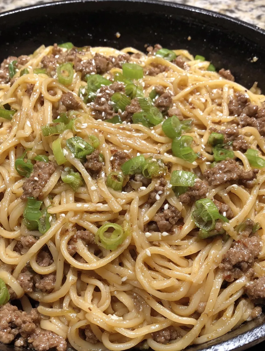 Mongolian Ground Beef and Noodles