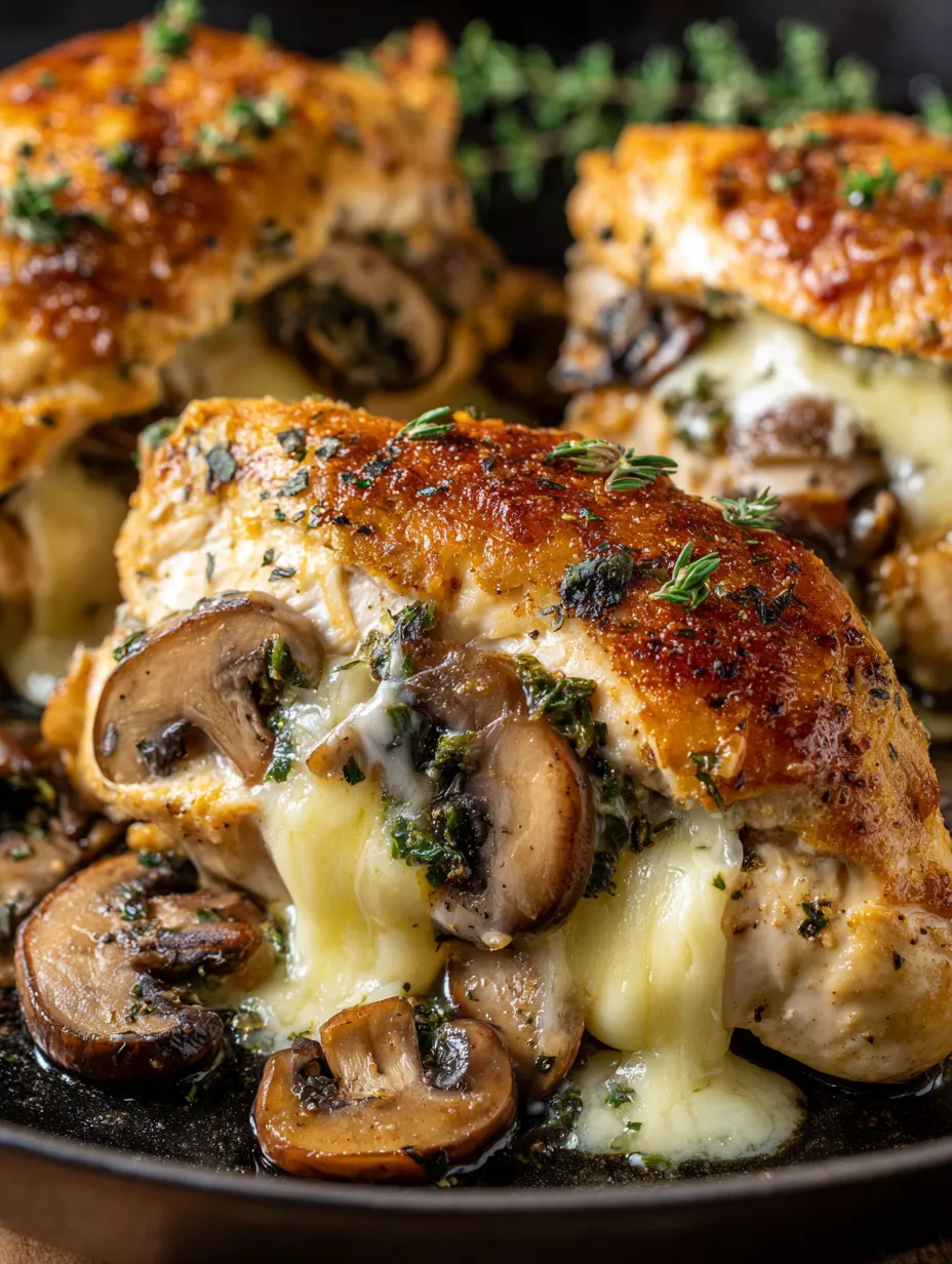 Garlic Butter Mushroom Stuffed Chicken