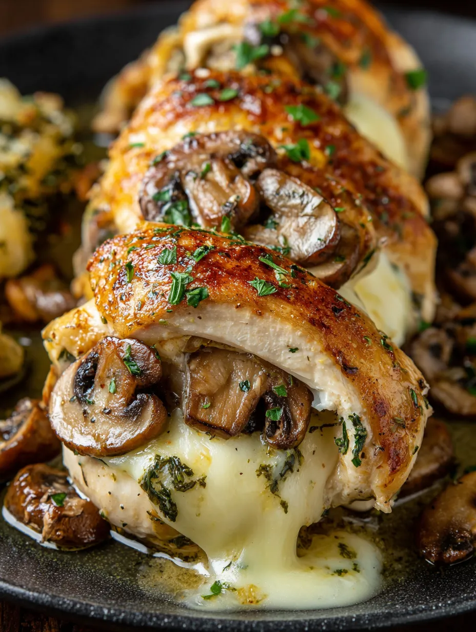 Garlic Butter Mushroom Stuffed Chicken
