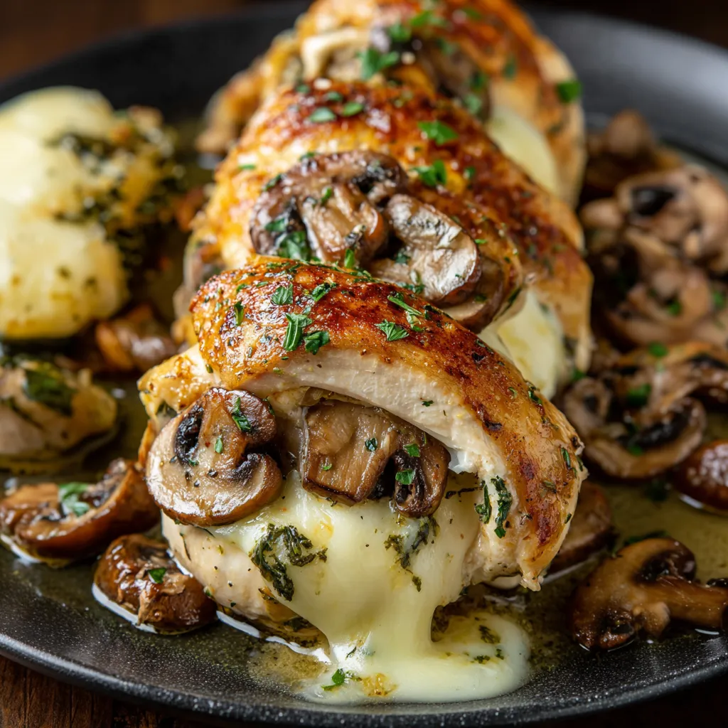Garlic Butter Mushroom Stuffed Chicken