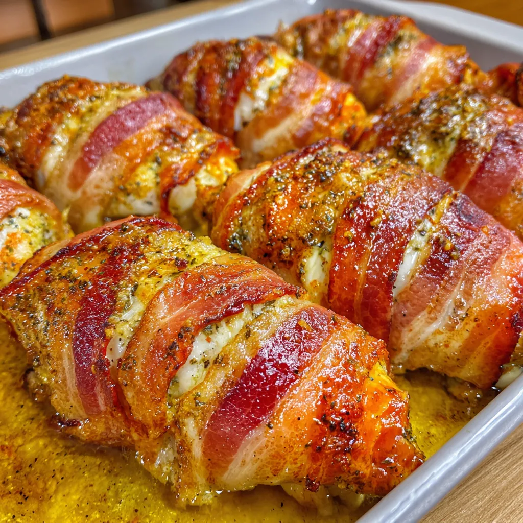 Bacon Wrapped Garlic Parmesan Chicken