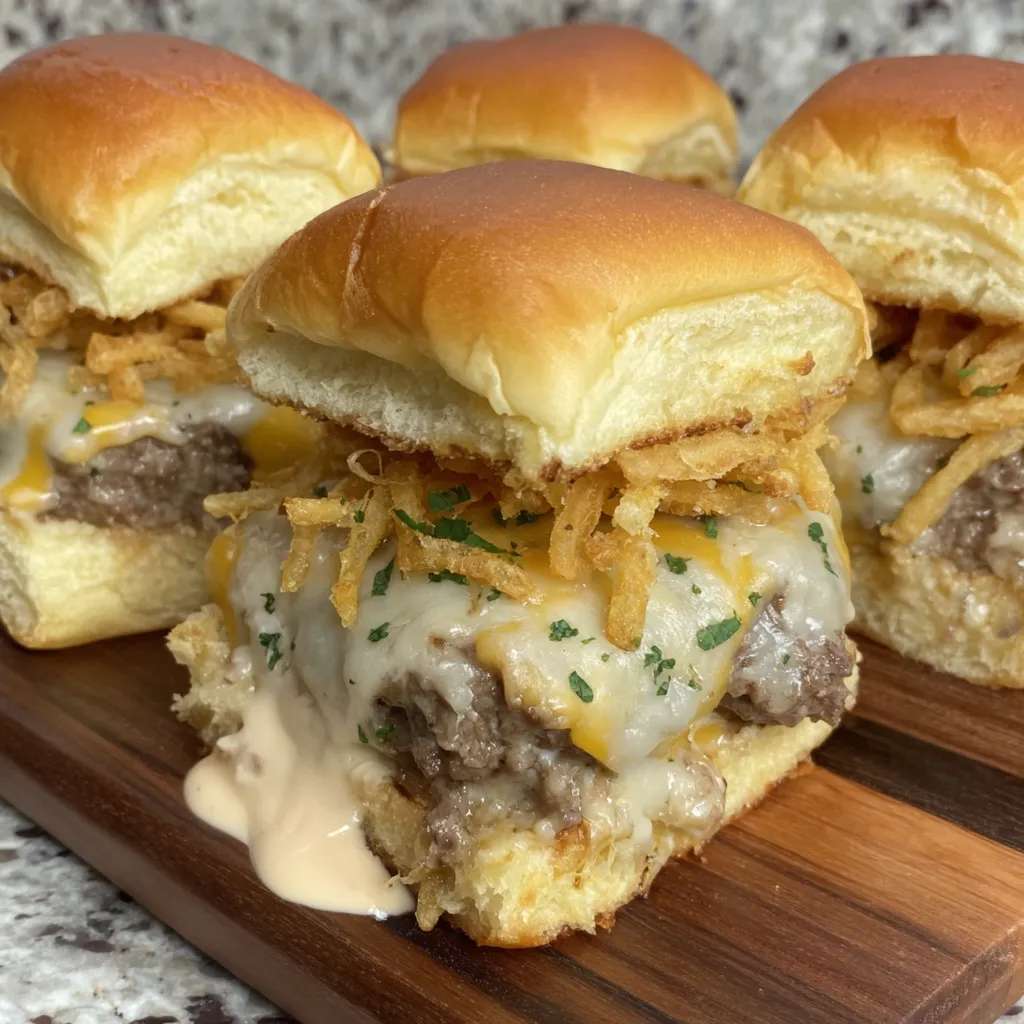 Double Cheese Fry Burger Sliders