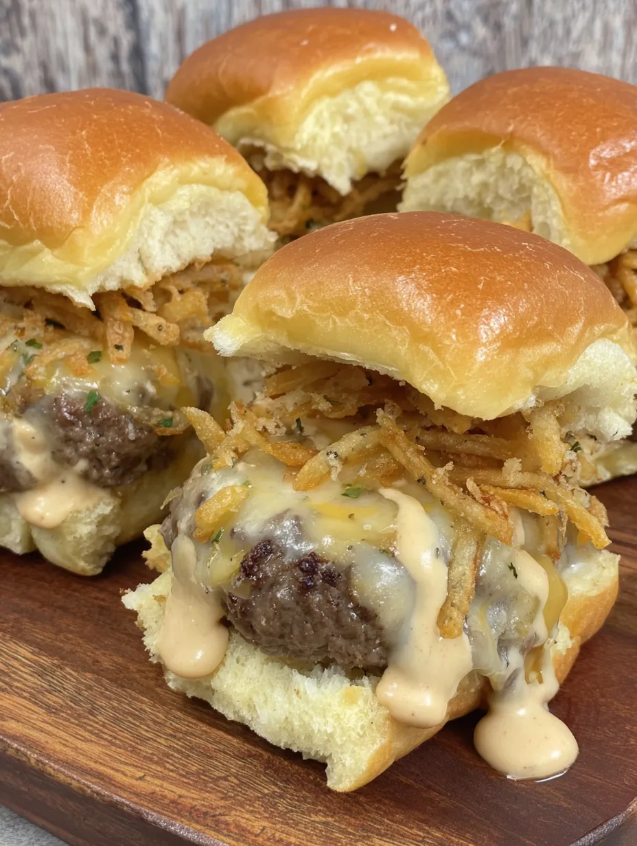 Double Cheese Fry Burger Sliders