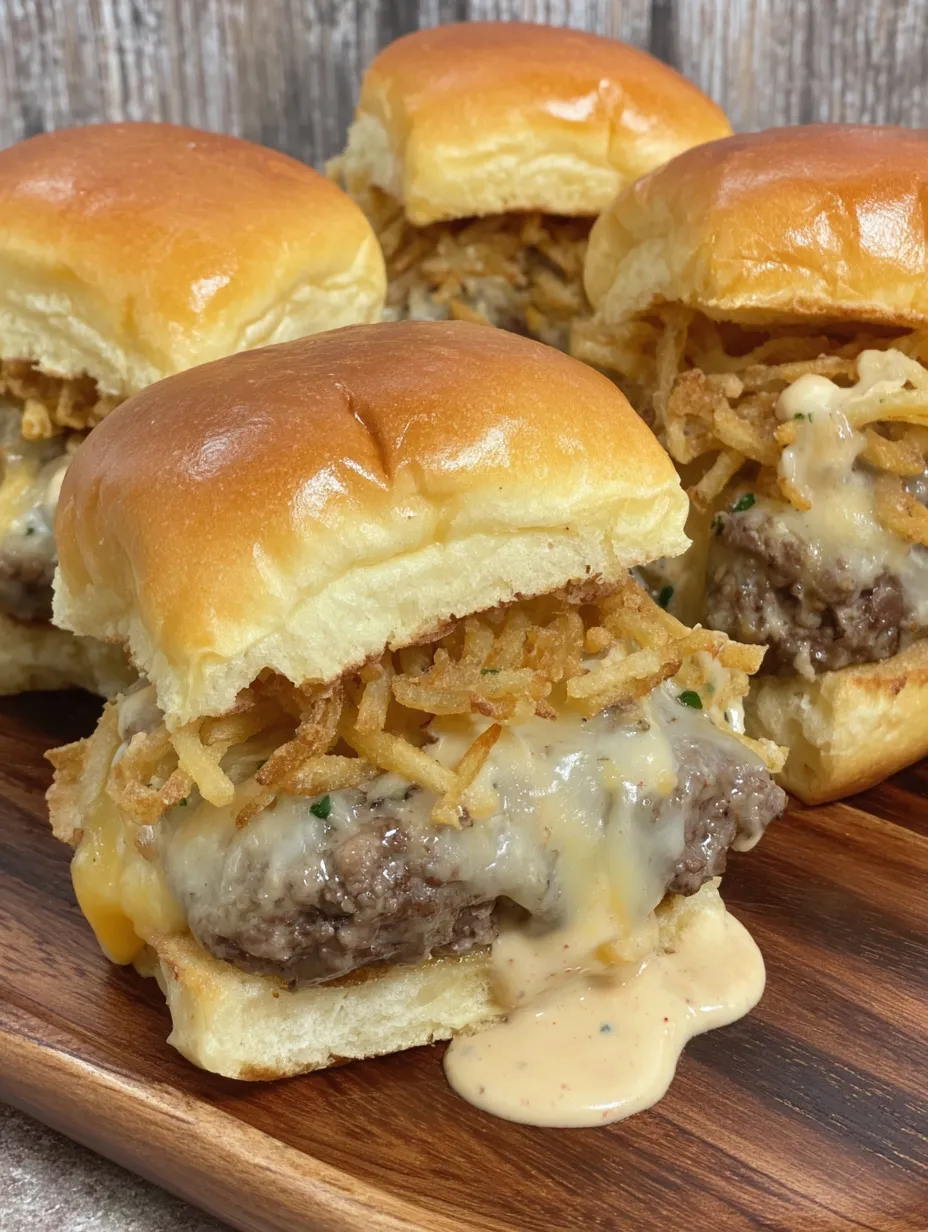 Double Cheese Fry Burger Sliders