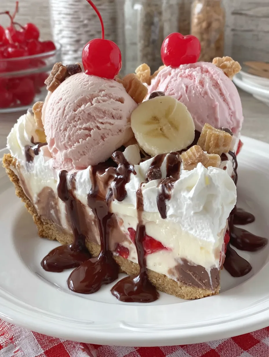 Banana Split No-Bake Pie