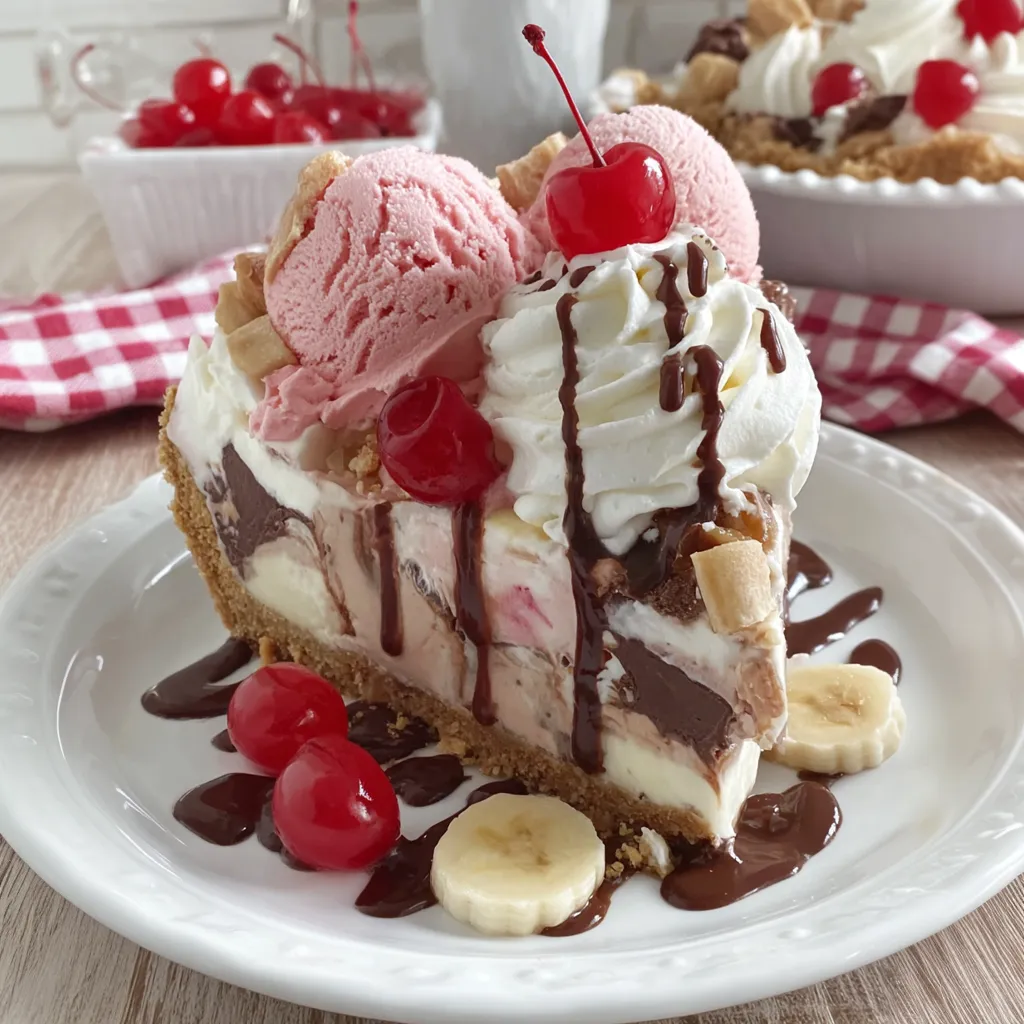 Banana Split No-Bake Pie