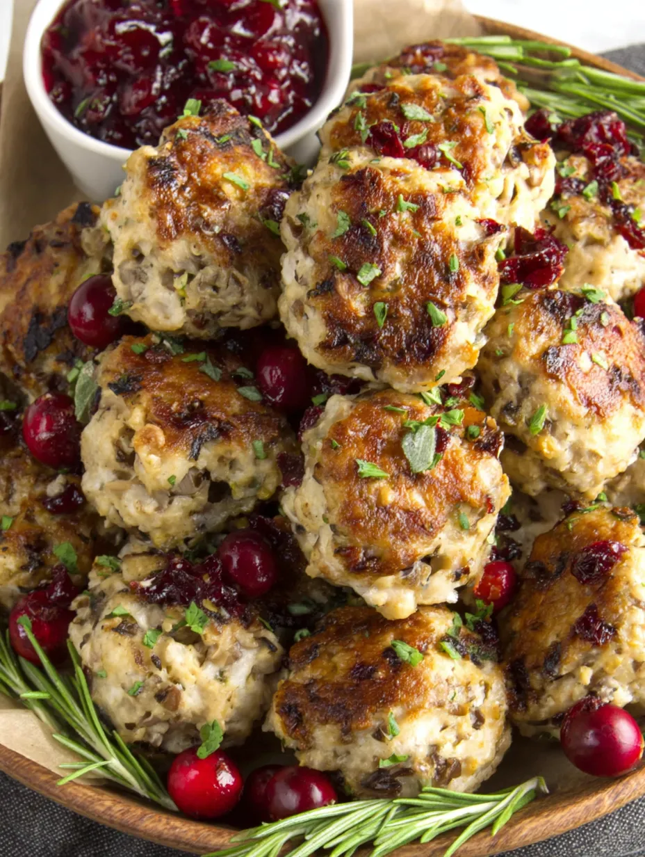 Turkey and Stuffing Meatballs